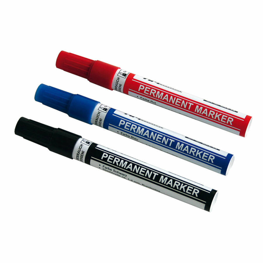 Hm Markierstifte 3 Tlg Rot, Blau, Schwarz, Sb