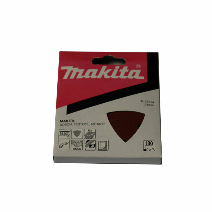 Makita P-33314 Schleifpapier Klett 6 Loch 94x94x94 mm K180 (10 Stk.)
